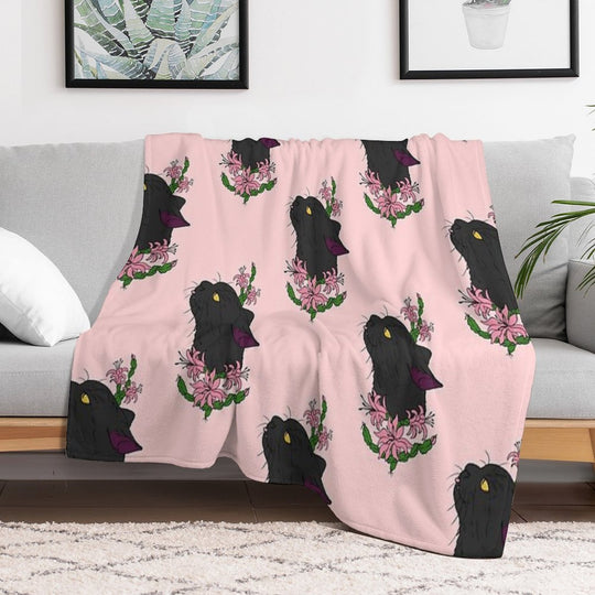 Christmas Cacti Floral Cat Bea All-season Throw Blanket