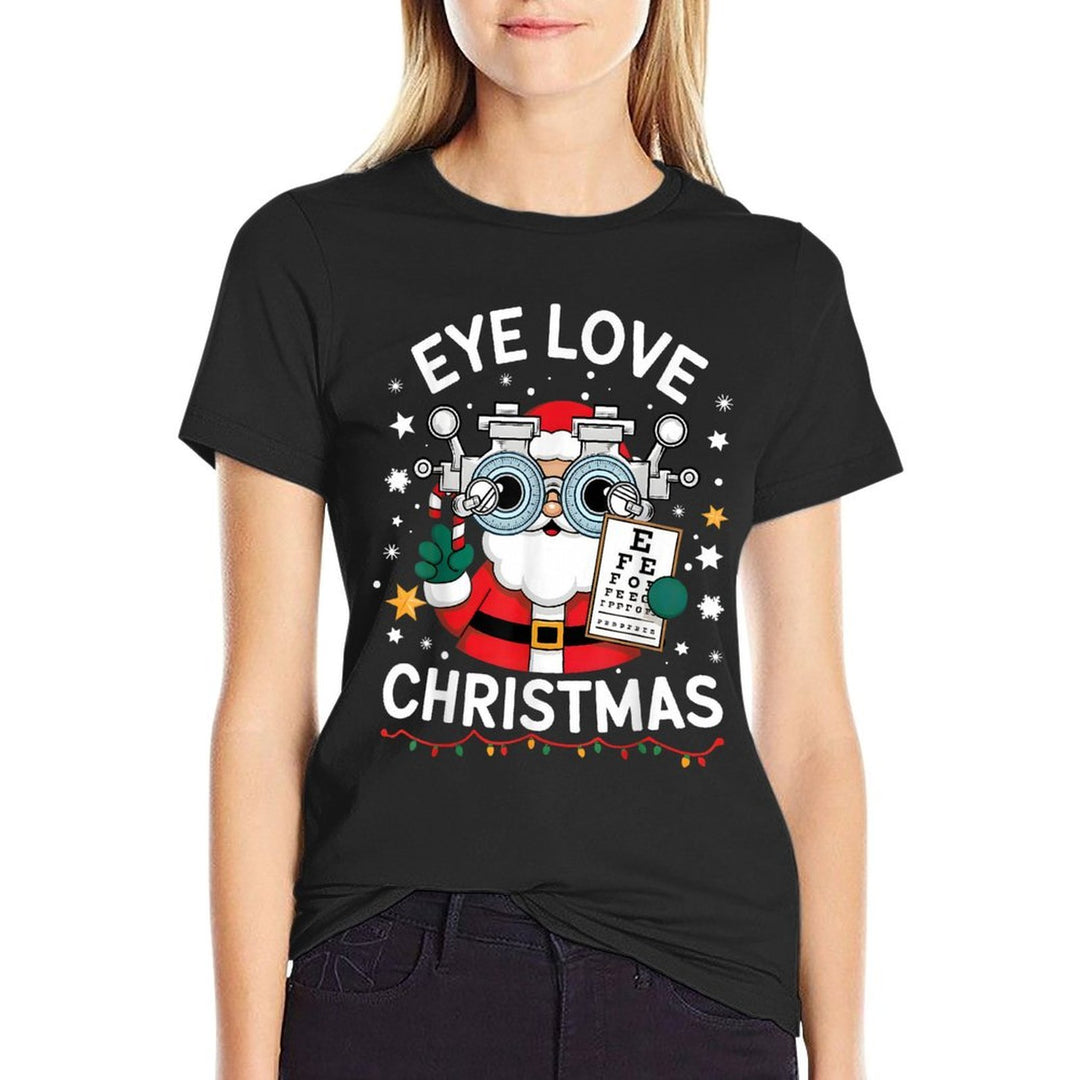 Eye Love Christmas Optometrist Eye Doctor Christmas  Heathered Texture T-Shirt