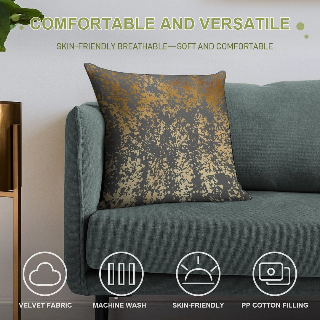Modern Gold Look Soft Reinforced Edging Throw Pillow