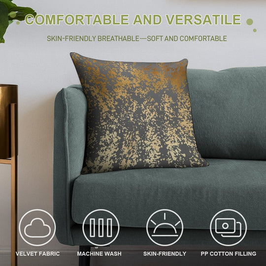 Modern Gold Look Soft Reinforced Edging Throw Pillow