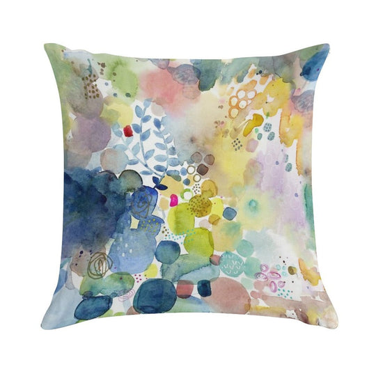 Abstract Watercolor Soft Skin-Friendly Throw Pillow