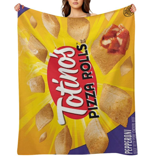 Pizza Rolls Machine-washable Throw Blanket