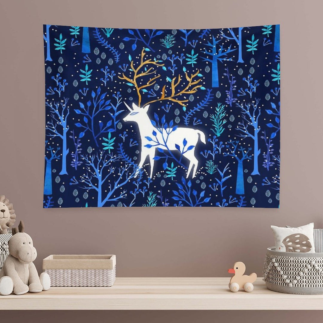 Deericorn In Blue Tapestry