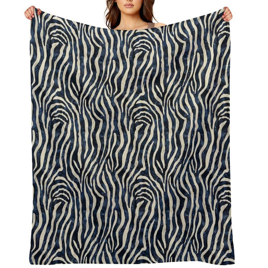 Tropical Zebra Fusion Sustainable Throw Blanket