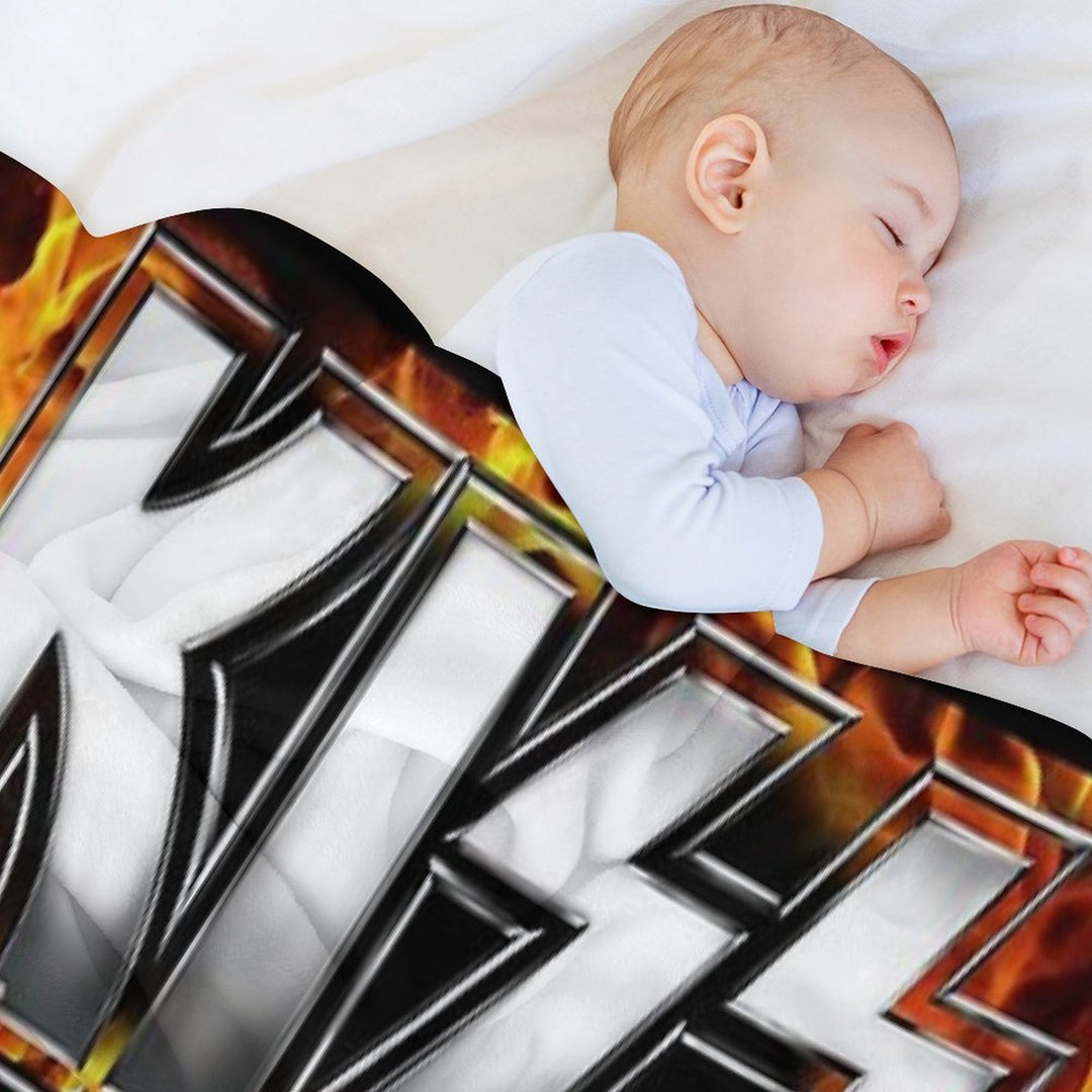 KISS with Logo And Band Shrink-resistant Throw Blanket