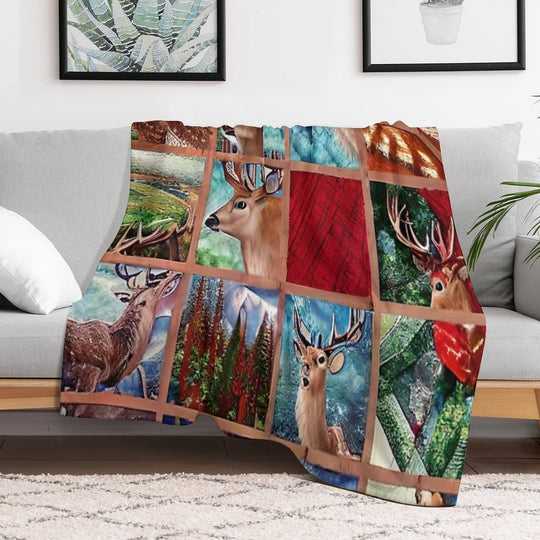 Country Quilt Simulated Quilt Patches Pattern Versatility Throw Blanket