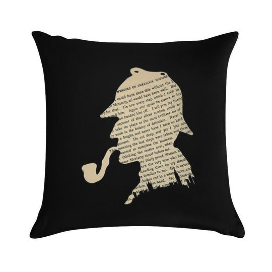 Classic Sherlock Holmes Soft Skin-Friendly Throw Pillow