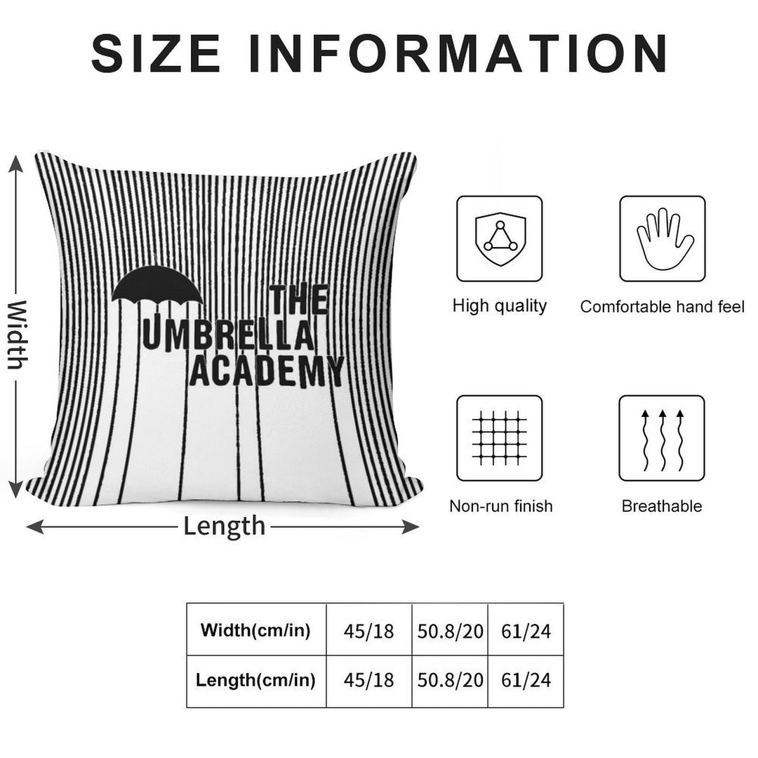 The Umbrella Academy - Logo with Lines Soft Reinforced Edging Throw Pillow