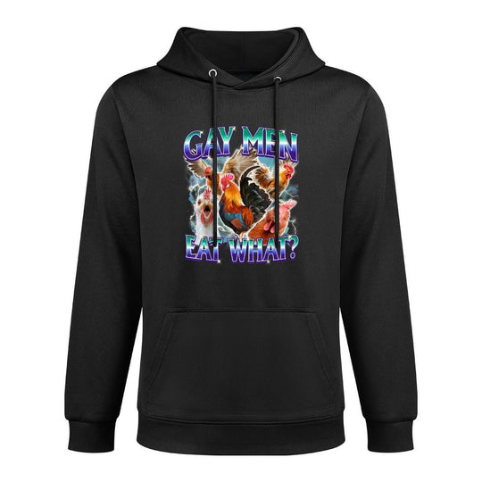 Gay Men Eat What Funny LGBTQ Ally Adult Humor Cock Chicken Casual Wear Hoodie