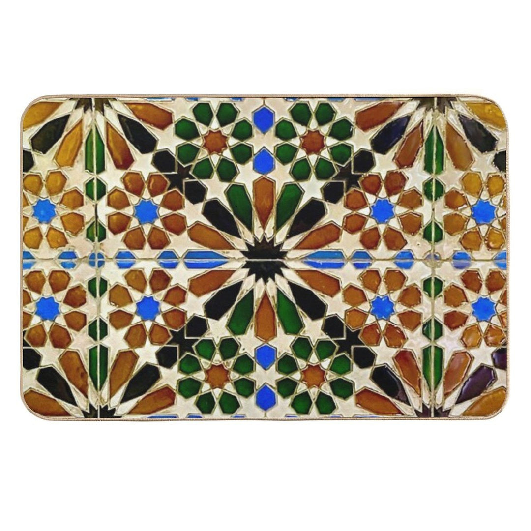 A Tile Wall in Tangier  Repositionable Bath Mat