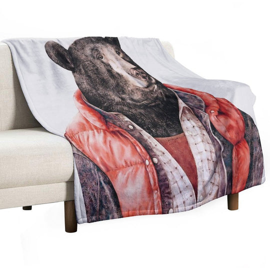 Black Bear All-season Throw Blanket