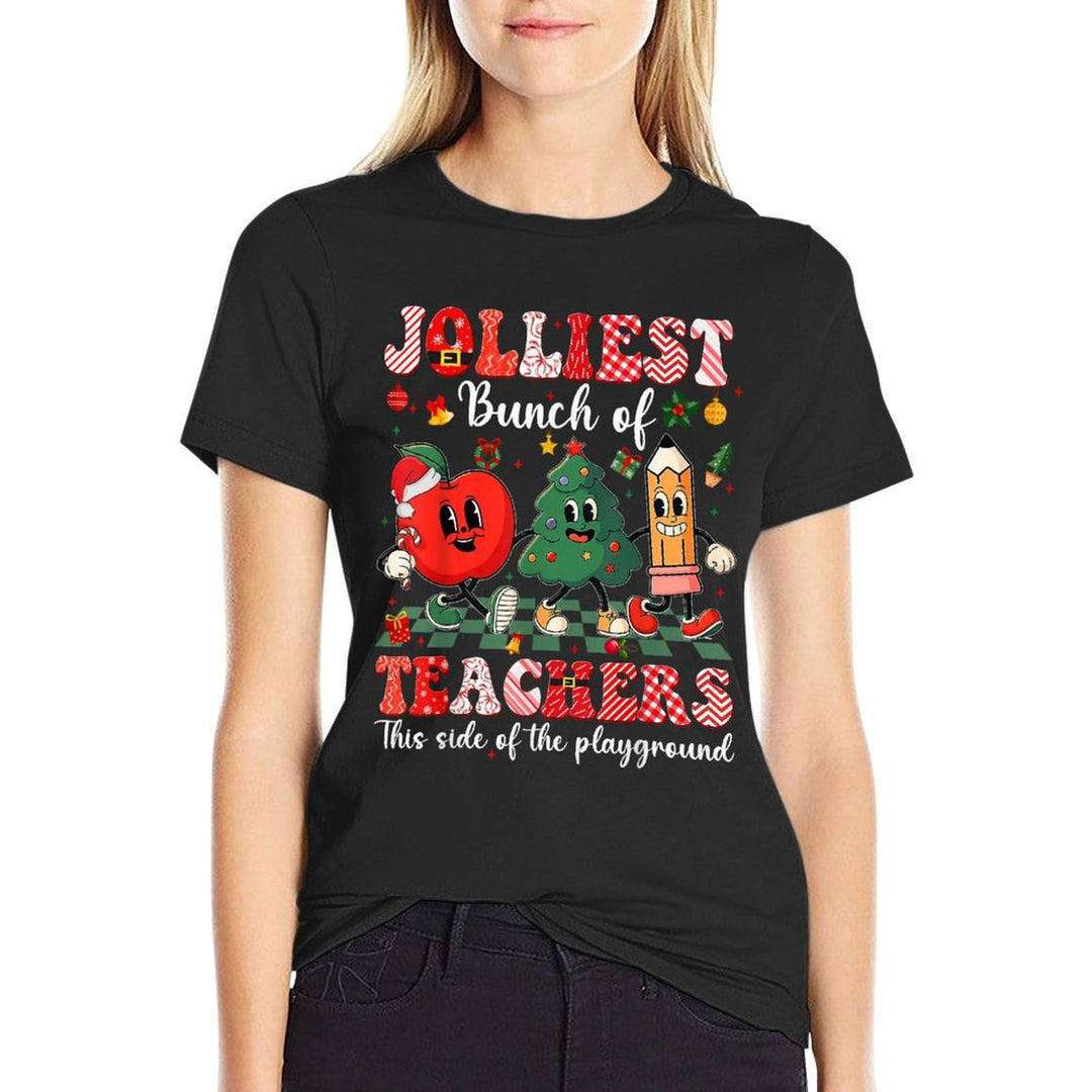 Jolliest Bunch of Teachers Christmas Xmas Teacher Men Women  Graphic-printed T-Shirt