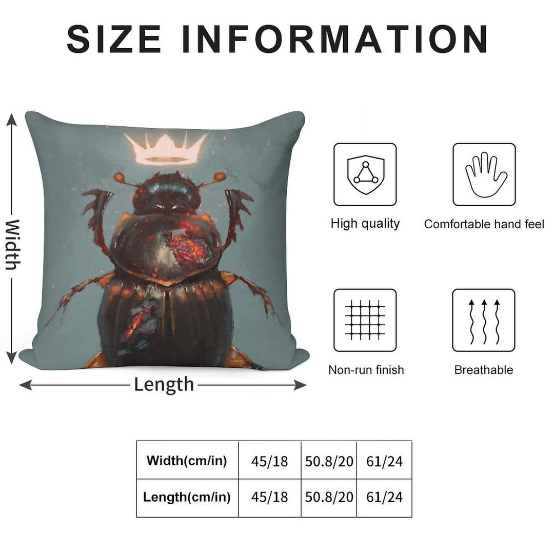 King Beetle Soft Shrink-Resistant Throw Pillow