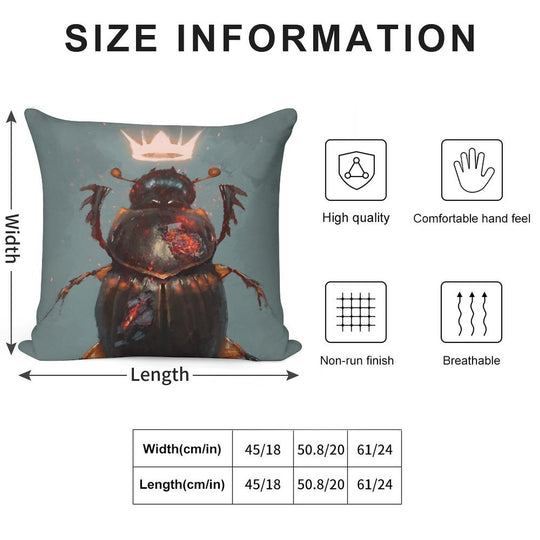 King Beetle Soft Shrink-Resistant Throw Pillow