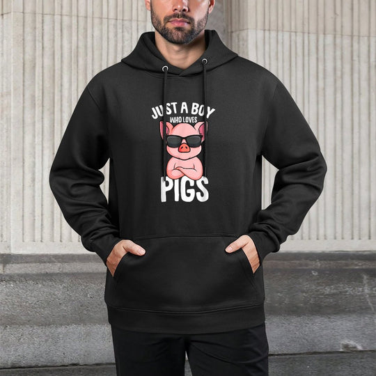 Just A Boy Who Loves Pigs Kids Durable Construction Hoodie