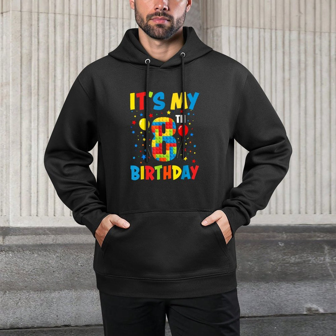 It’s My 8th Birthday 8 Year Old Building Blocks Kids Boys Colorfast Hoodie