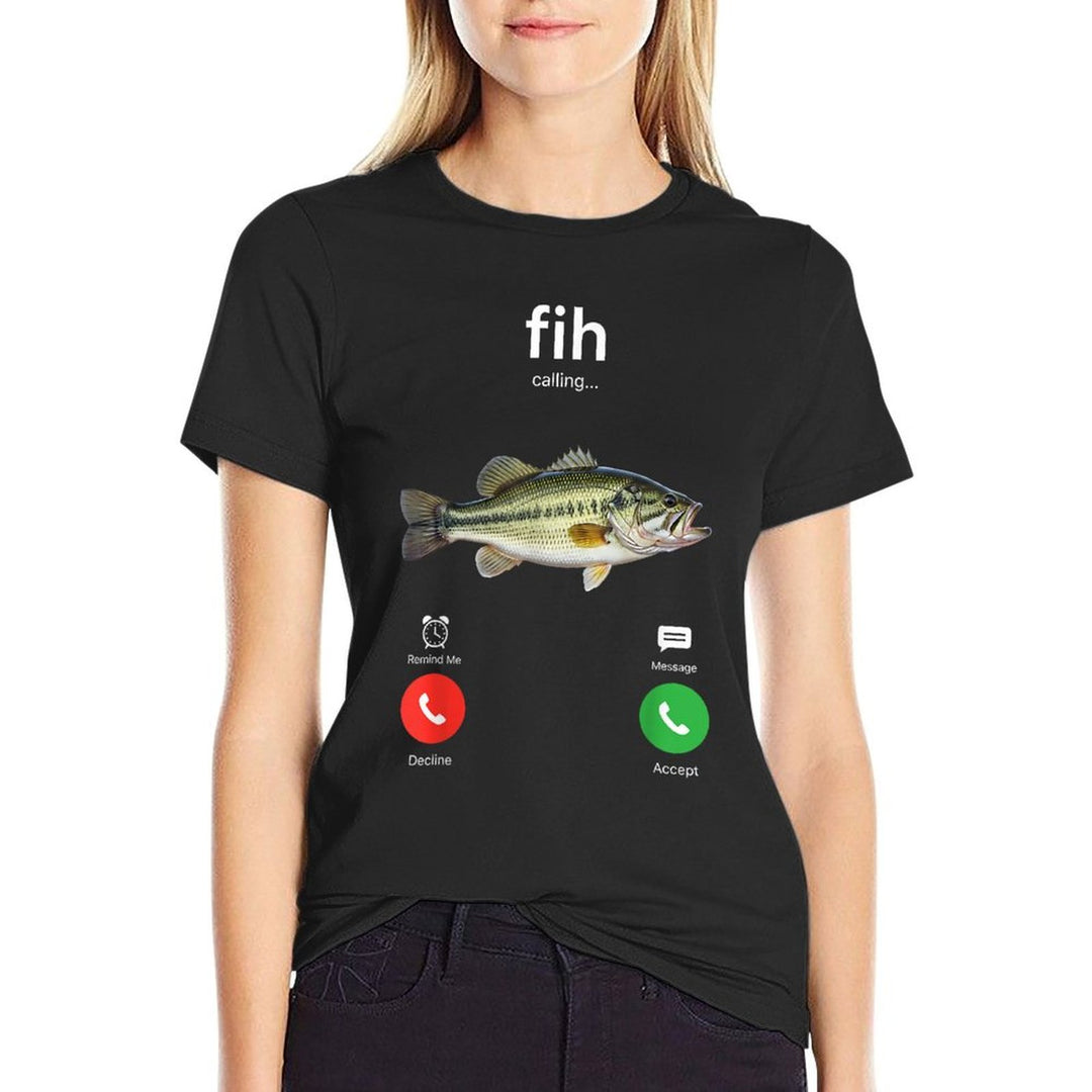 Fih Calling Decline Accept Phone Call Funny Fish  Vintage-inspired T-Shirt