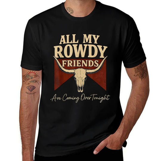 Hank Name All My Rowdy Friends Are Coming Over Tonight Gift  Trendy Pattern T-Shirt