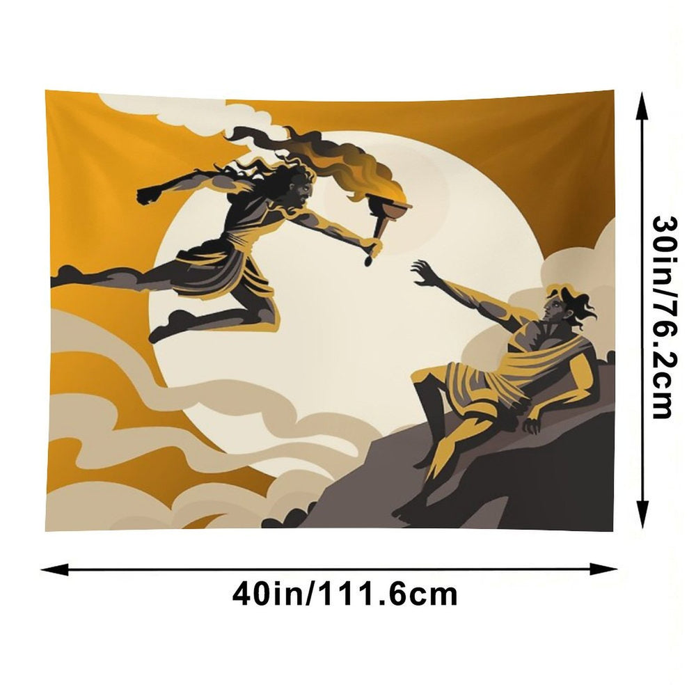 Prometheus Stealing Fire Greek Mythology Tapestry