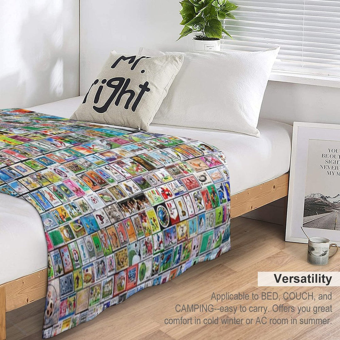 Soccer Stamps Lightweight Throw Blanket