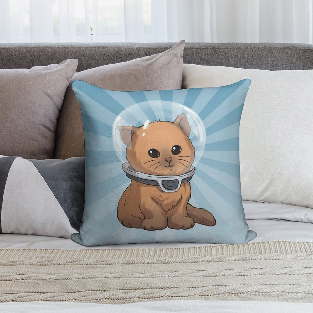 Keep Calm Kitty Soft Short Plush Fabric Throw Pillow