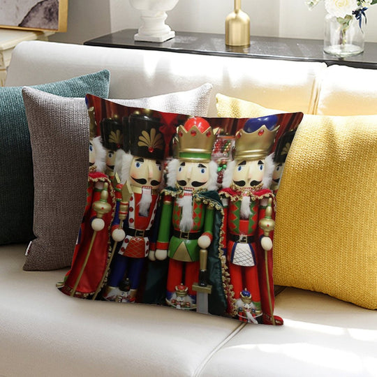 Nutcracker Soldiers Soft Fade-Resistant Throw Pillow