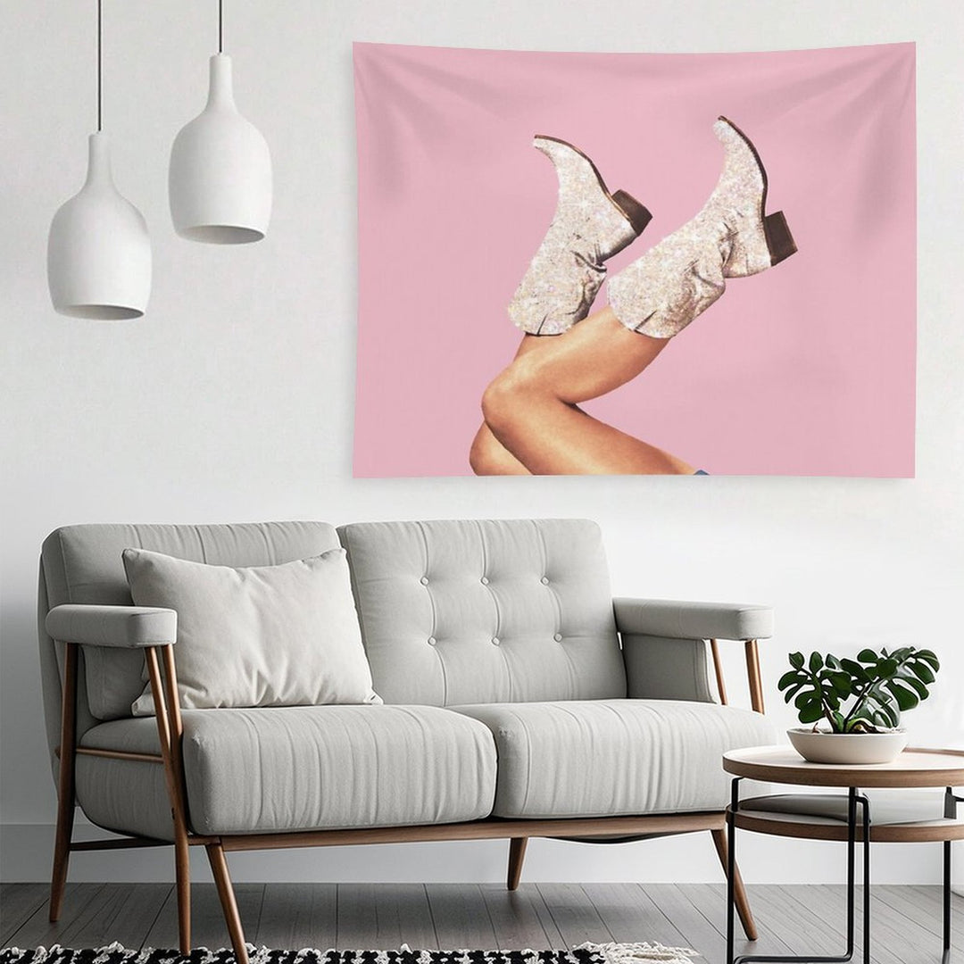 These Boots - Glitter Pink II Tapestry