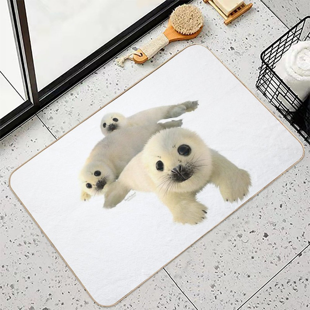 Grey Seals  Anti-Trip Bath Mat