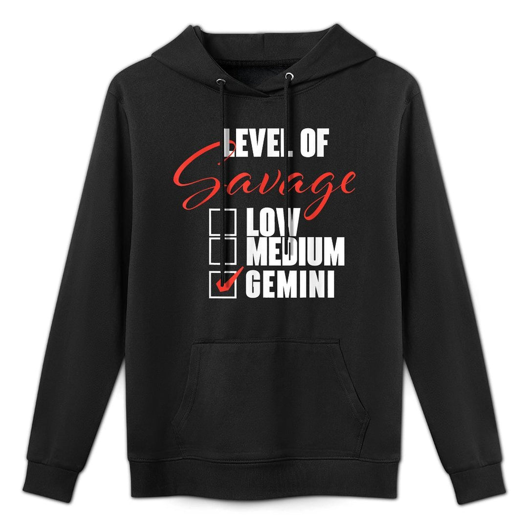 Level of Savage - Gemini Zodiac Sign Astrology Symbol Unisex Design Hoodie