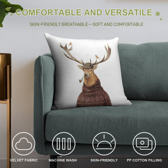 Wild Thinking Soft Short Plush Fabric Throw Pillow