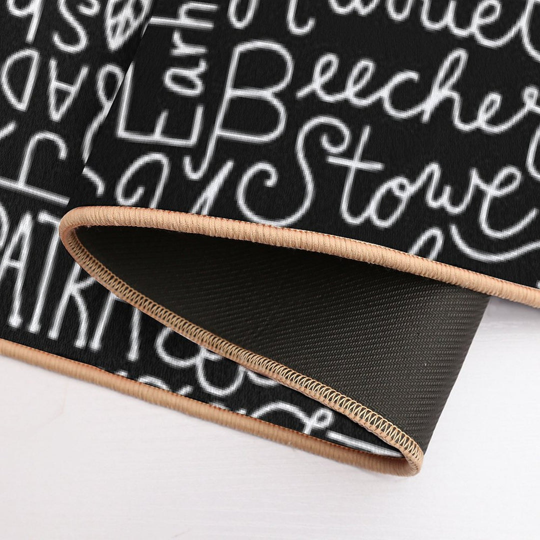 Strong Women  Black And White  Lettering  Woman  Fade-Resistant Bath Mat