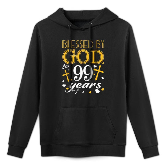 Vintage Blessed By God For 99 Years Happy 99th Birthday Customizable Surface Hoodie