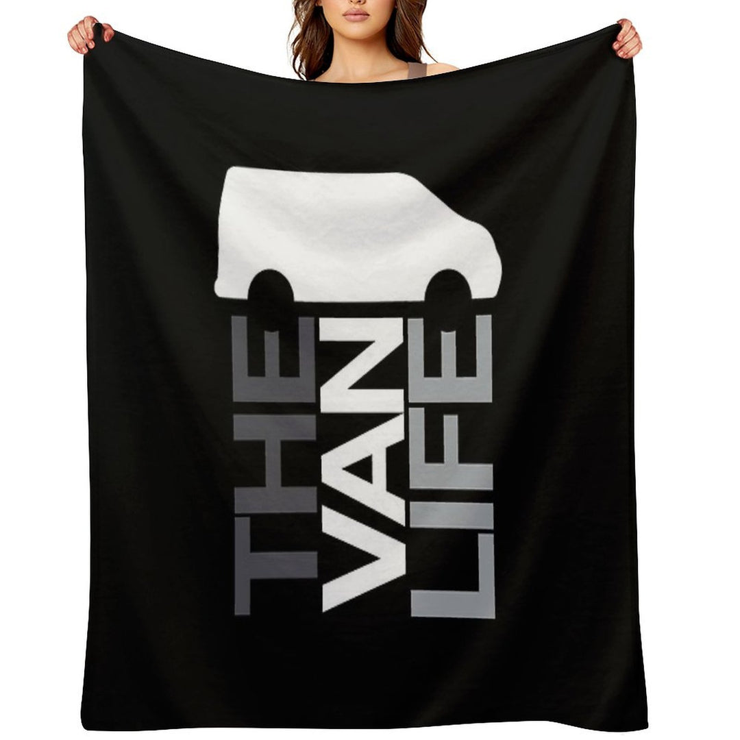 The Van Life Logo  Greyscale Comfort Throw Blanket