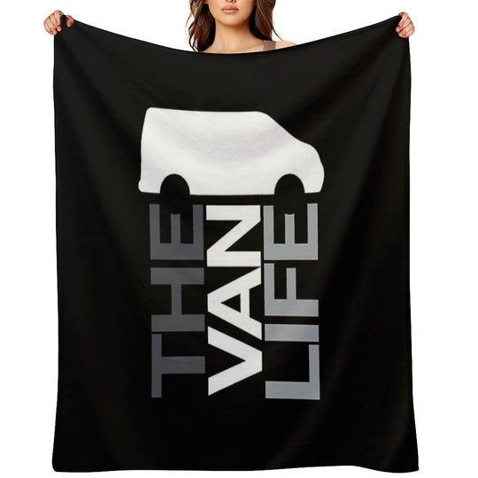 The Van Life Logo  Greyscale Comfort Throw Blanket