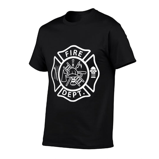 Fire Department Logo Uniform Fireman Symbol Firefighter Gear  Heathered Texture T-Shirt