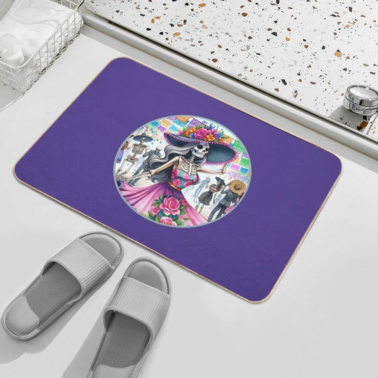 Day of The Dead Frame  Repositionable Bath Mat