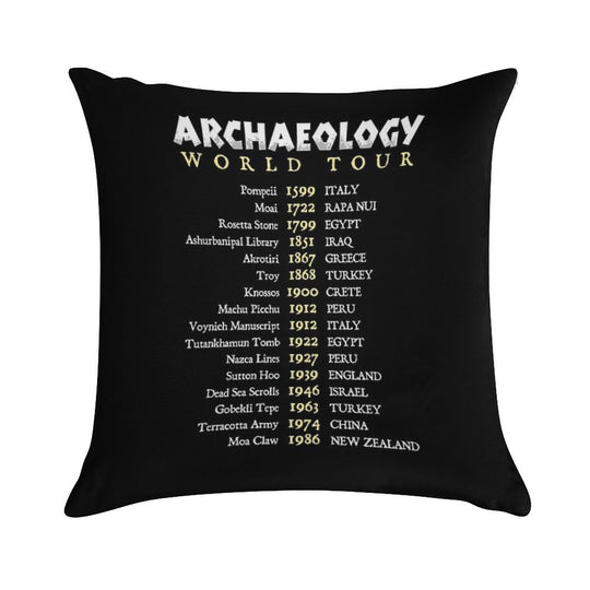Archaeologist World Tour Funny Historical Dig Sites Soft Easy Maintenance Throw Pillow