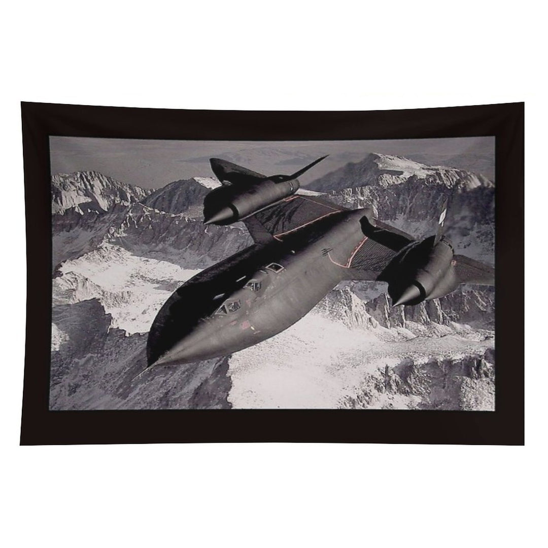 BLACKBIRD SUPERSONIC  United States Military Jet Print Tapestry