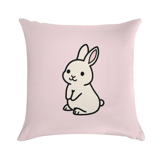 White Bunny Soft Gift Ready Throw Pillow