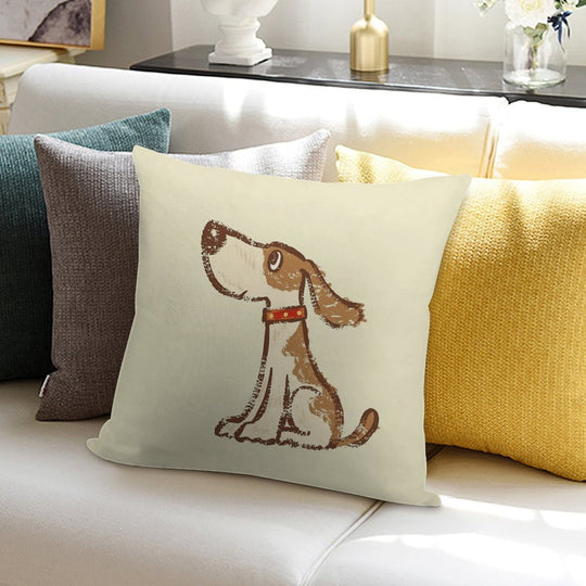 Hound Sitting Soft Luxury Feel Throw Pillow