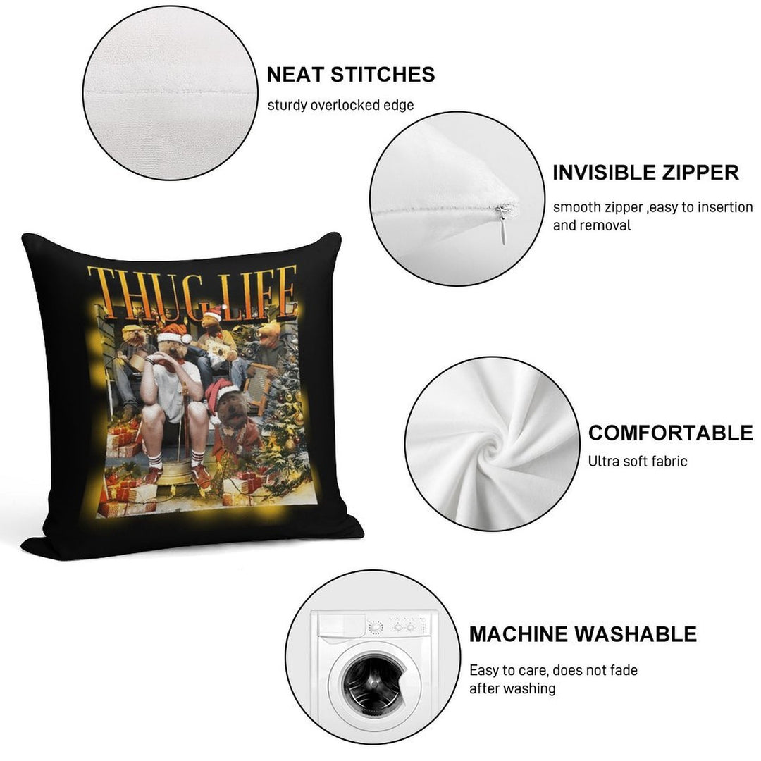 Em.met Otter'S Jugs Band Christmas Thugs Lifes Parody Soft Washable Throw Pillow