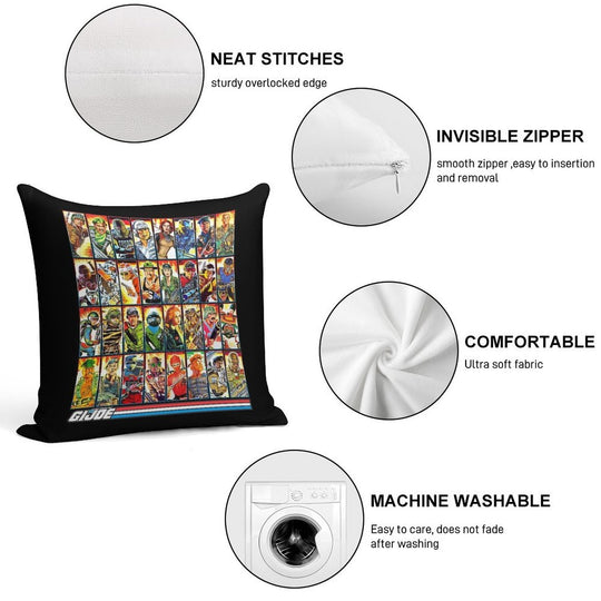 G.I. Joe in The 80s! Soft Luxury Feel Throw Pillow