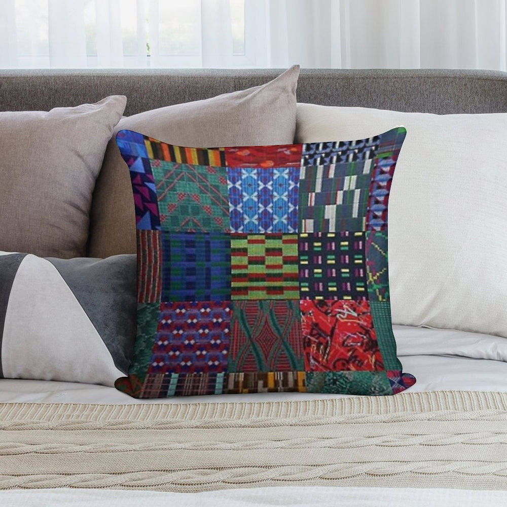 LONDON TRANSPORT FABRIC MONTAGE MOQUETTE SEAT COVER Soft Hidden Zipper Throw Pillow