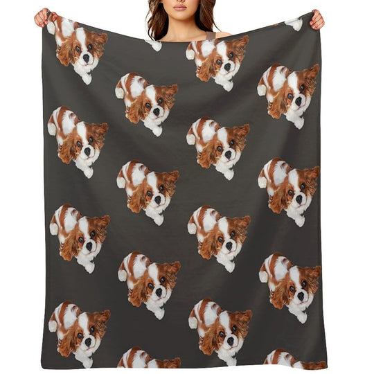 Cavalier King Charles Spaniel Looking Up Comfort Throw Blanket