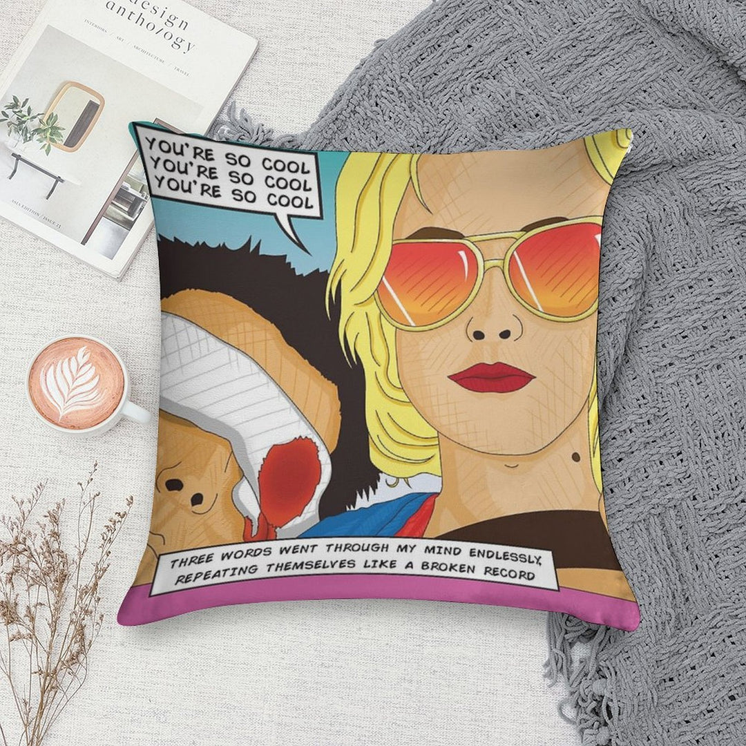 True Romance Comic Book Style Soft Fade-Resistant Throw Pillow