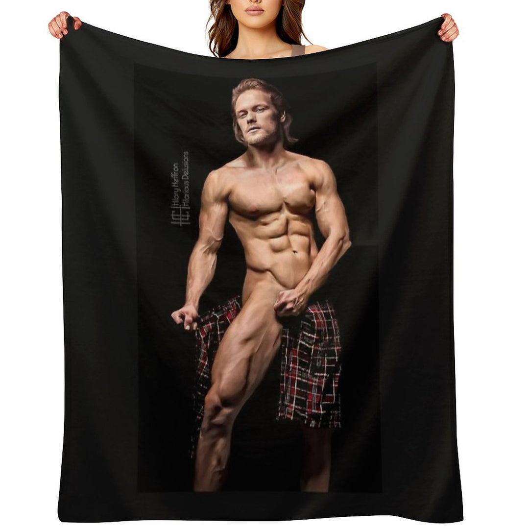Sam Heughan Machine-washable Throw Blanket