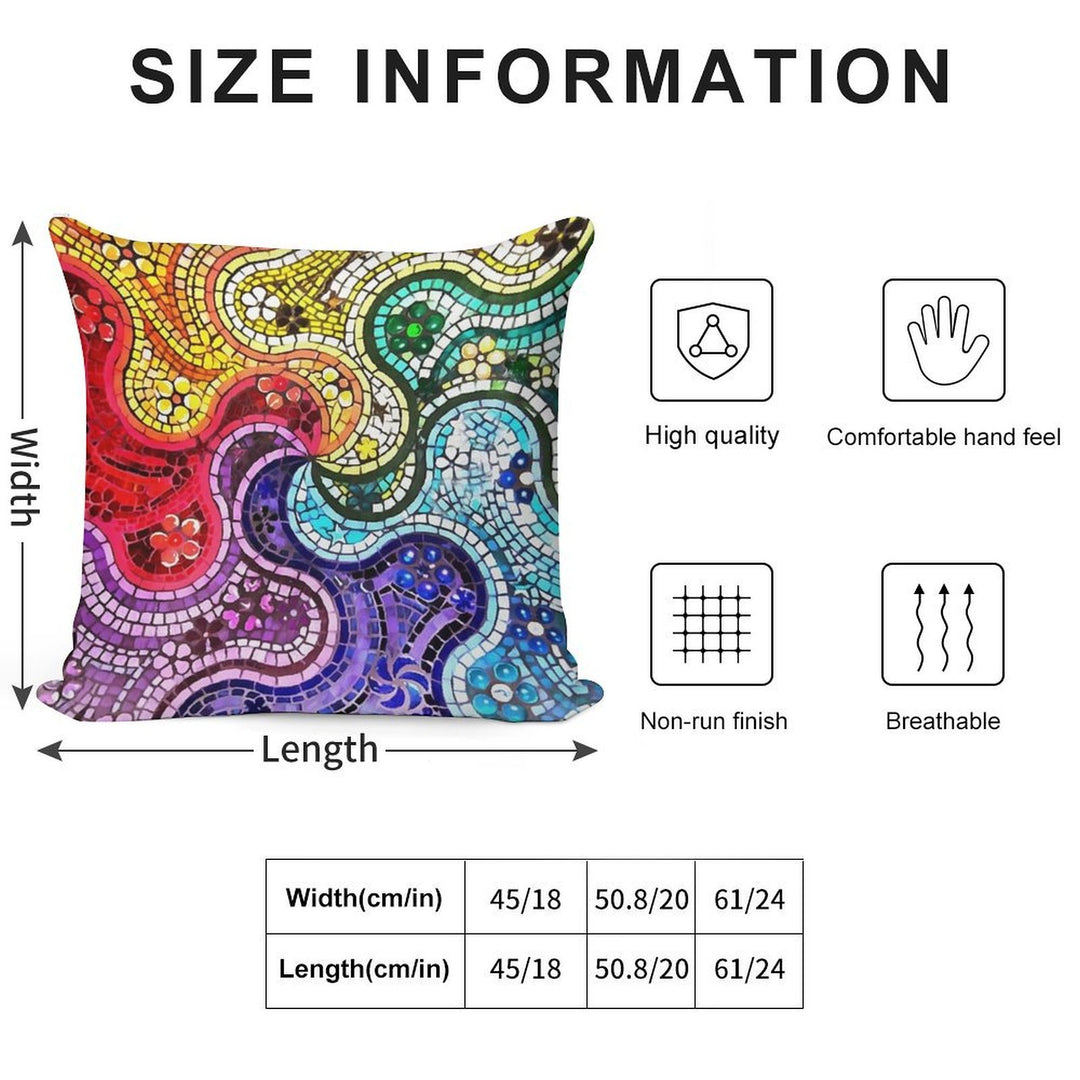 Gaudi Barselona Mosaic Soft Luxury Feel Throw Pillow