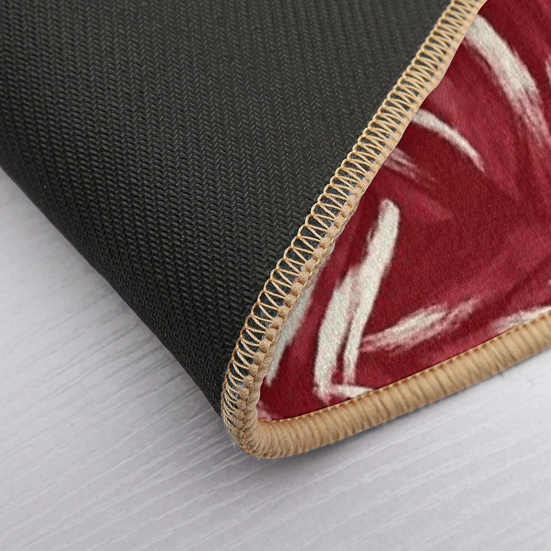 Expressive Red And White Brushstroke Pattern  Dirt-Trapping Bath Mat