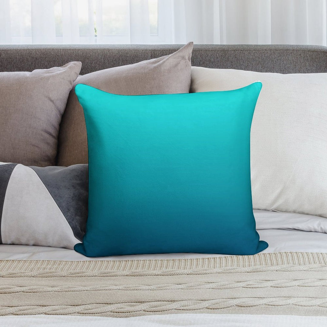 Preppy Summer Beach Teal Blue Turquoise Ombre Soft Gift Ready Throw Pillow