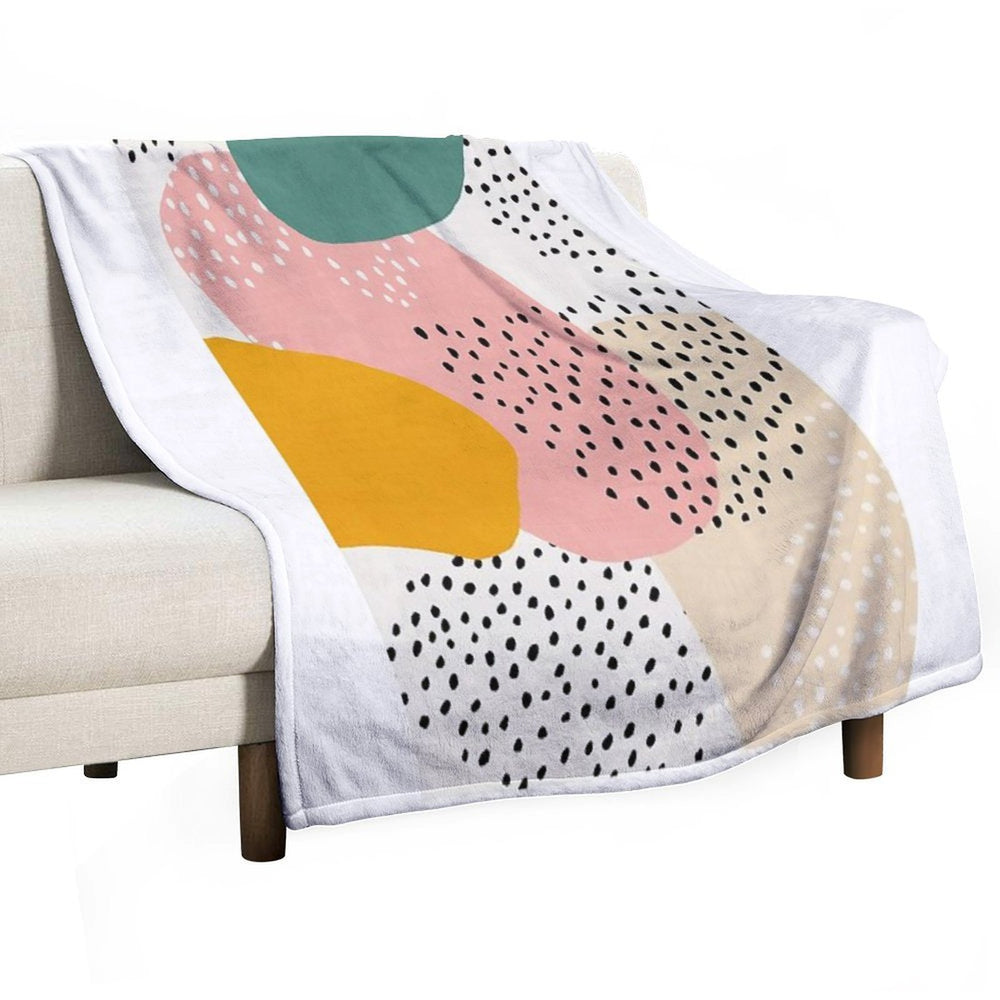 Abstract, Mid Century Modern Kids Wall Art, Nursery Room Velvety-soft Throw Blanket